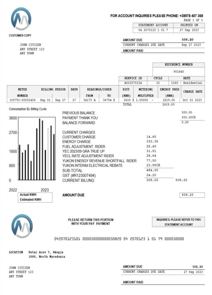  Minol USA business utility bill 